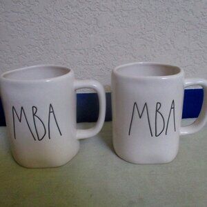 RAE DUNN Pair of "MBA" Mugs
